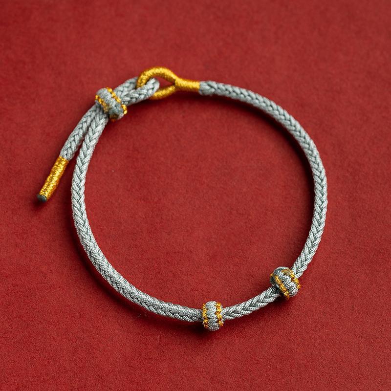 Handmade Braided Chinese Knot Luck Protection Red String Bracelet Bracelet INNERVIBER Grey 18-20cm
