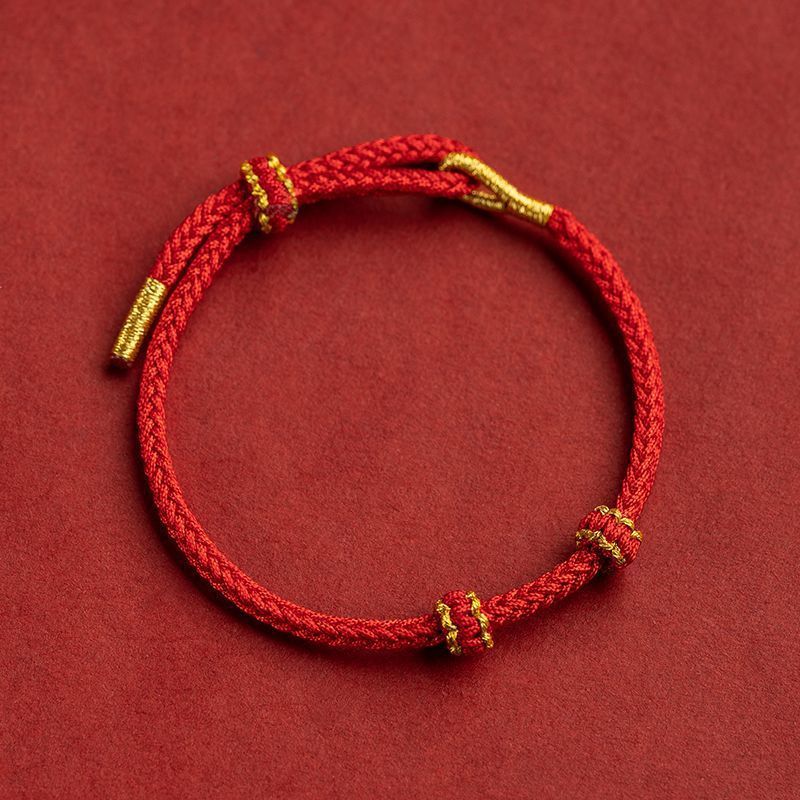 Handmade Braided Chinese Knot Luck Protection Red String Bracelet Bracelet INNERVIBER Red 18-20cm