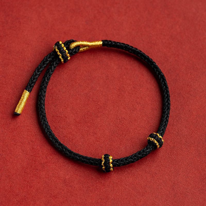 Handmade Braided Chinese Knot Luck Protection Red String Bracelet Bracelet INNERVIBER Black 18-20cm