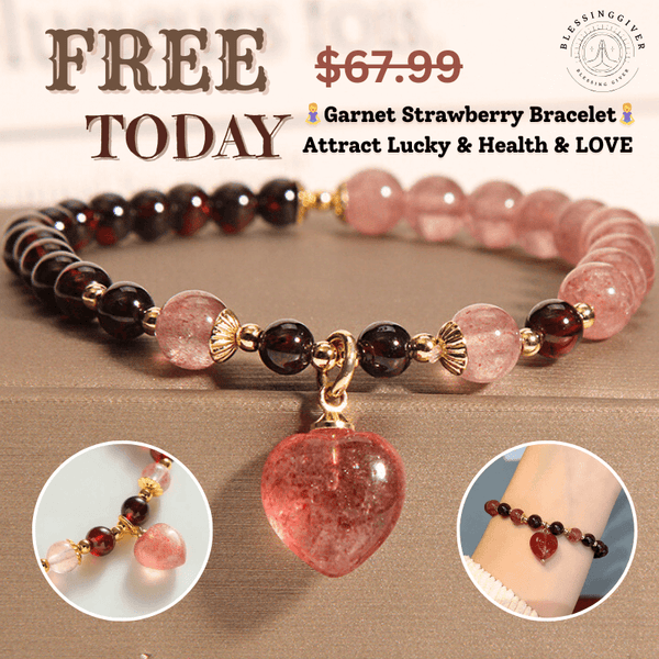 FREE Today: Enchanted Cupid Love Garnet Strawberry Quartz Bracelet - INNERVIBER