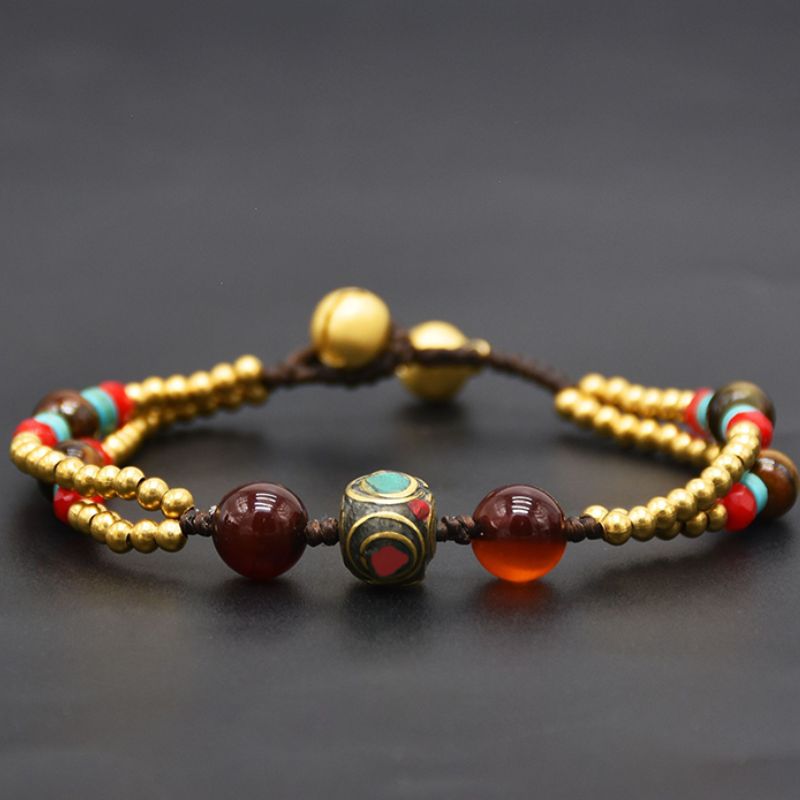 INNERVIBER Tibetan Woven Ancient Copper Bead Dynamism Bracelet - INNERVIBER
