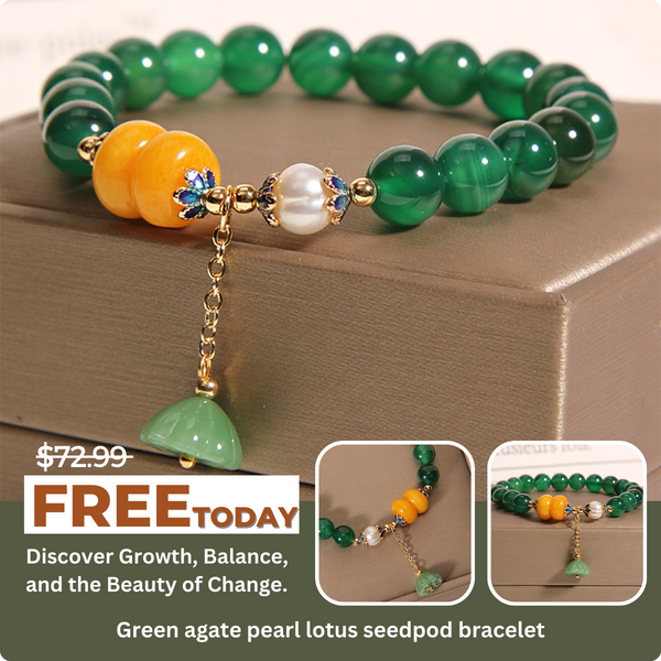 Free Today: Harmony Blooms Of Green Agate & Pearl Bracelet - INNERVIBER