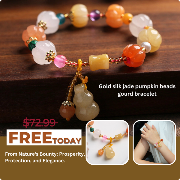 FREE Today : Harvest of Prosperity Gold Silk Jade Bracelet - INNERVIBER