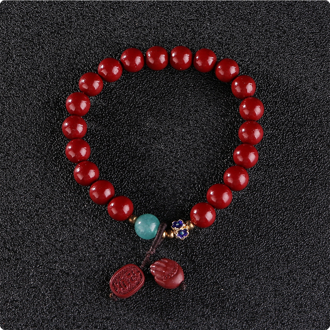 Buddha Charm Cinnabar Bracelet INNERVIBER Cinnabar Feng Shui Wealth Bracelet