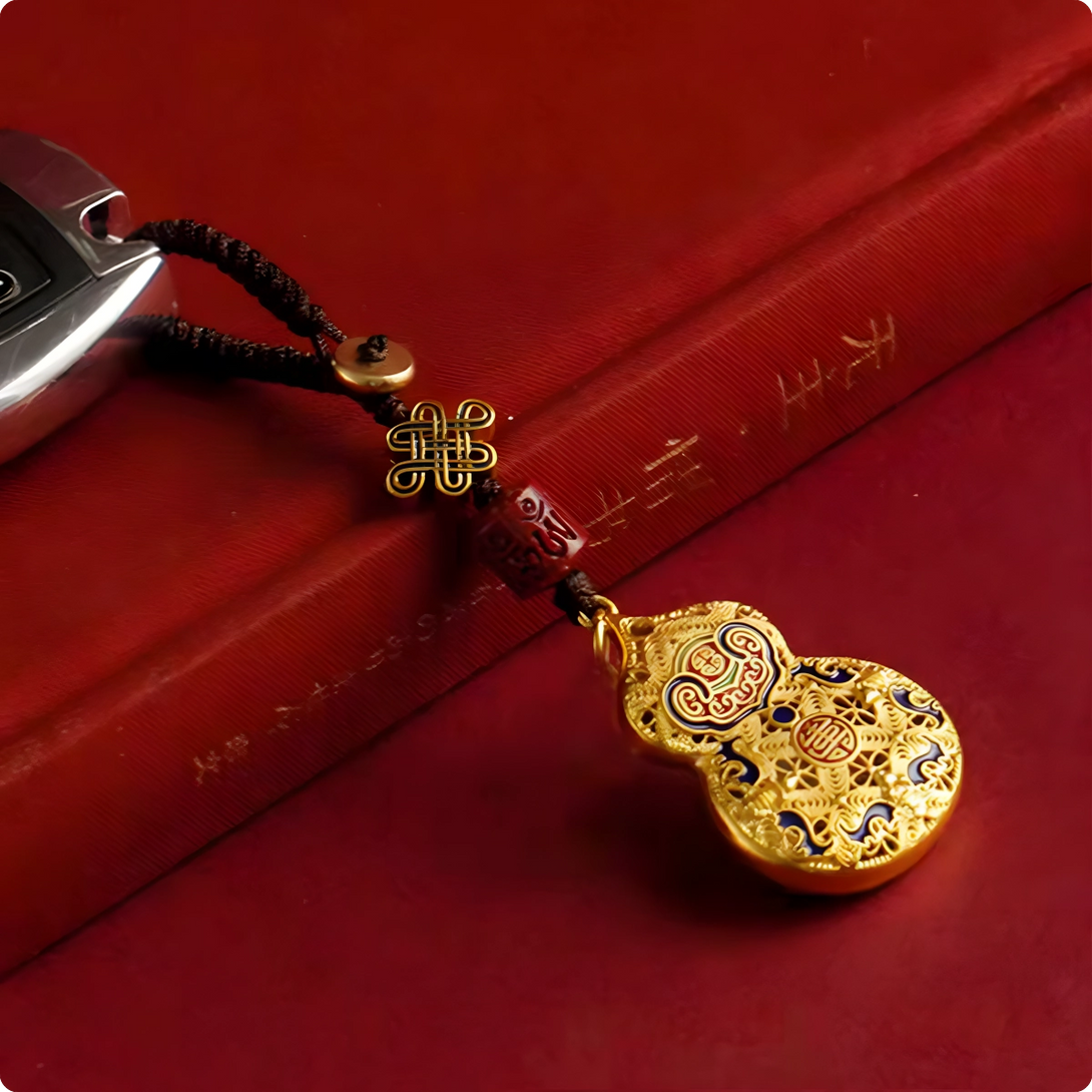 INNERVIBER Cinnabar Gourd Brass keychain Wealth Pendant - INNERVIBER