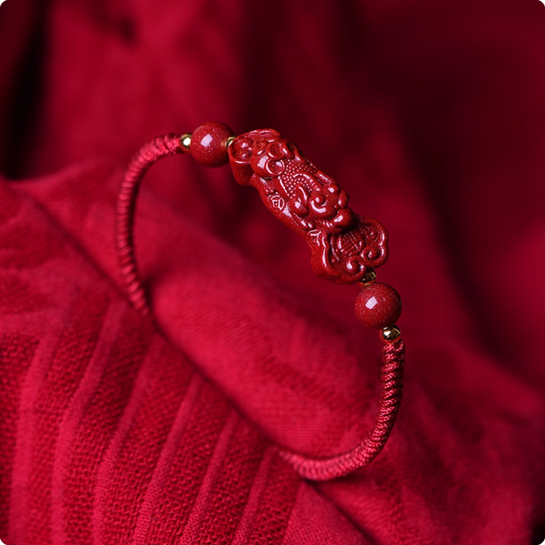 INNERVIBER Cinnabar Pixiu Red String Bracelet