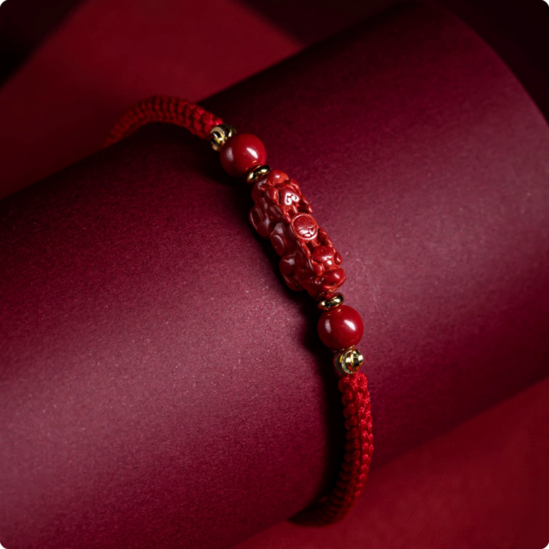 INNERVIBER Cinnabar Ruyi Pixiu Wealth Copper Bead Red String Bracelet Bracelet INNERVIBER 6