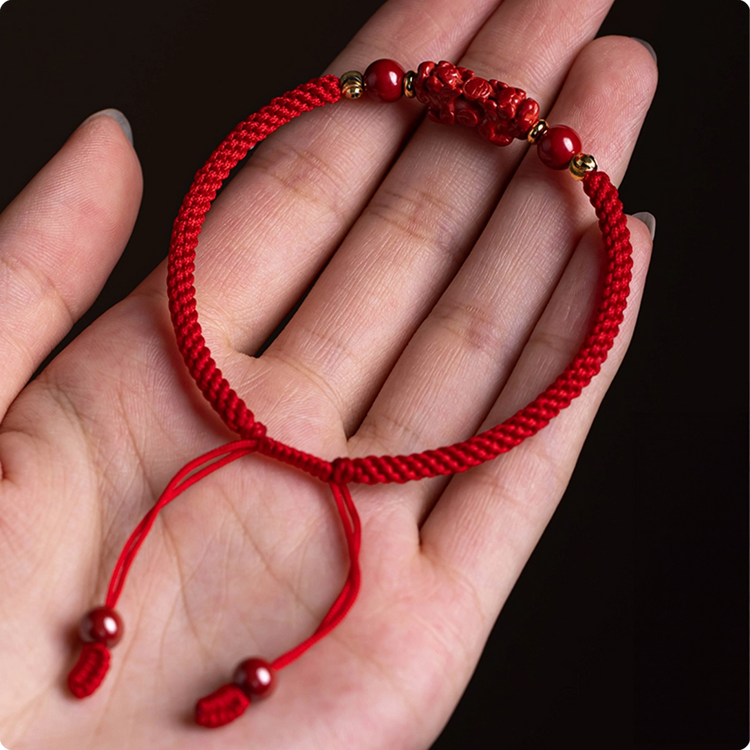 INNERVIBER Cinnabar Ruyi Pixiu Wealth Copper Bead Red String Bracelet Bracelet INNERVIBER 1