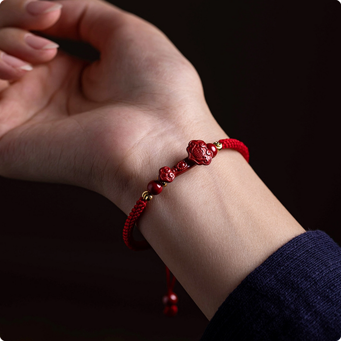 INNERVIBER Cinnabar Ruyi Pixiu Wealth Copper Bead Red String Bracelet Bracelet INNERVIBER 3