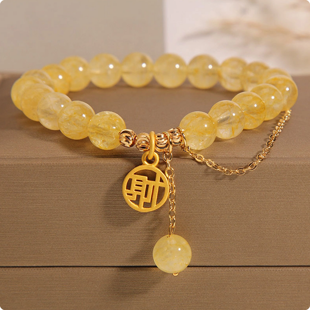 INNERVIBER Citrine Crystal Bracelet 