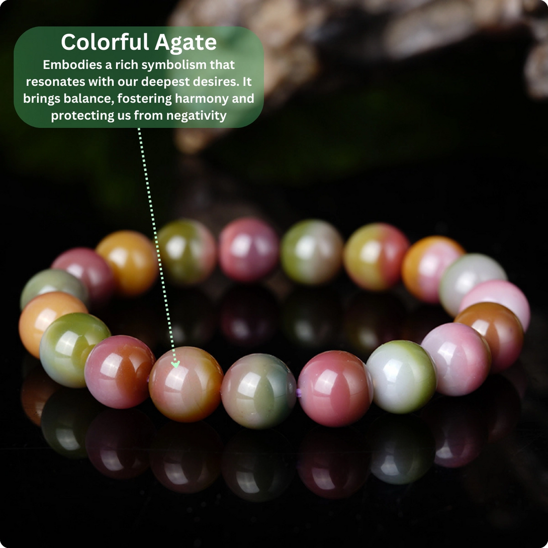 INNERVIBER Natural Colorful Agate Beauty Bracelet - INNERVIBER
