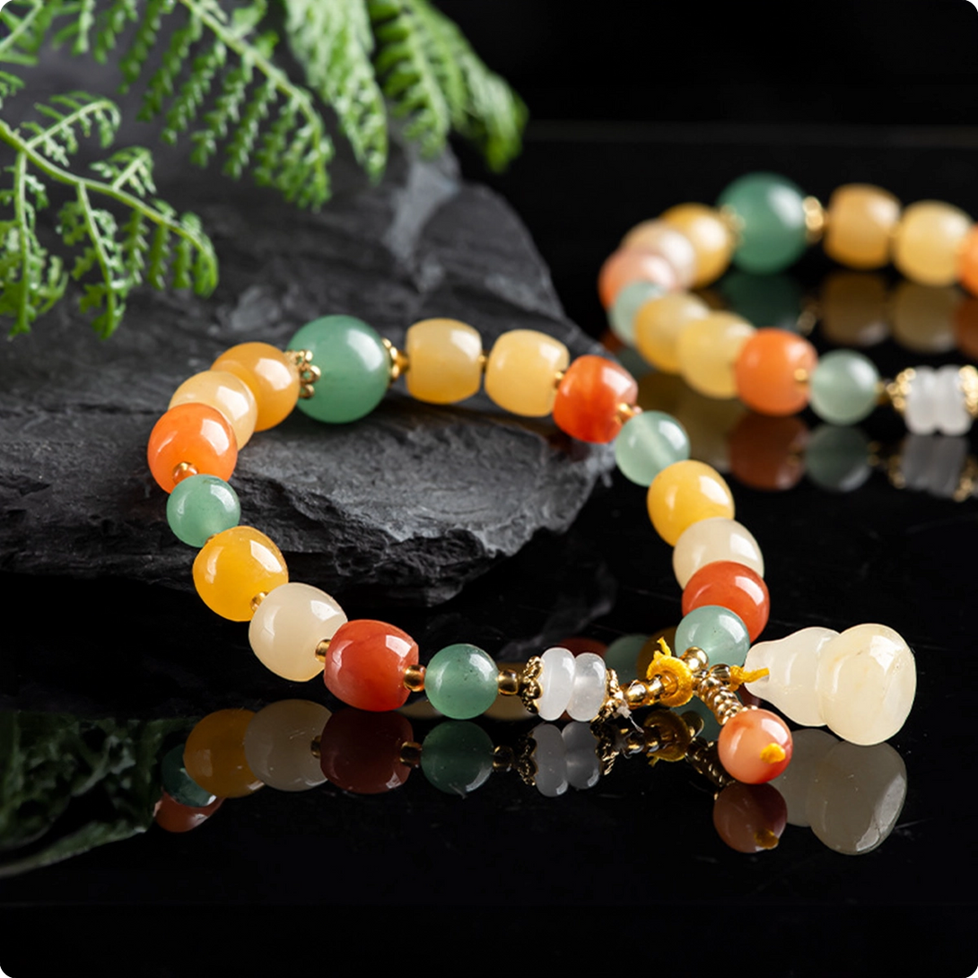 Jade Bead Bracelet | Colorful Jade Bracelet | INNERVIBER