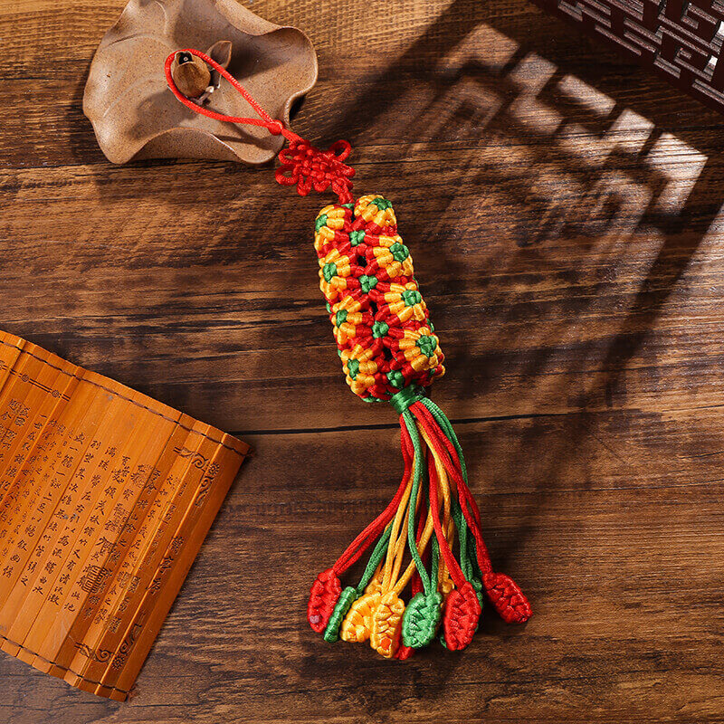 INNERVIBER Tibetan Style Handwoven Vajra Knot Gesang Flower Auspicious Pendant Decoration - INNERVIBER