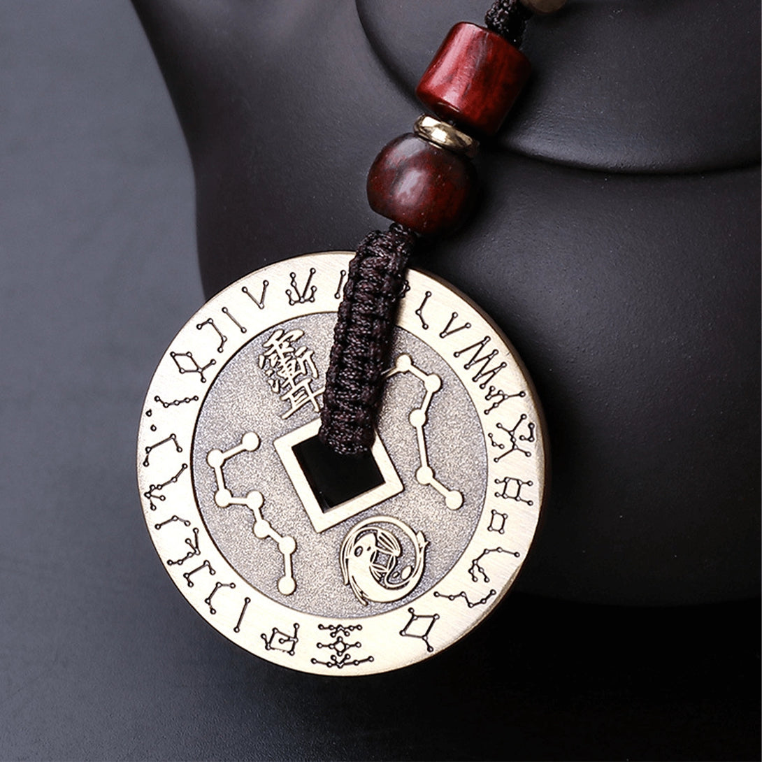 INNERVIBER Pure Copper Peaceful Coin Taoist Culture Crape Myrtle Taboo Pendant - INNERVIBER