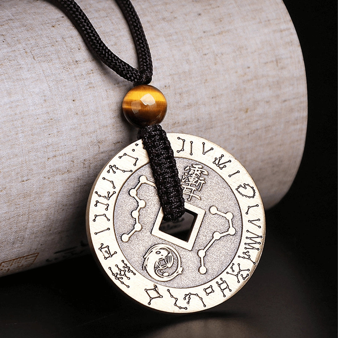 INNERVIBER Pure Copper Peaceful Coin Taoist Culture Crape Myrtle Taboo Pendant - INNERVIBER