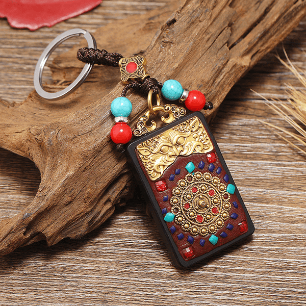 INNERVIBER Tibetan Style Handmade Blessing Keychain