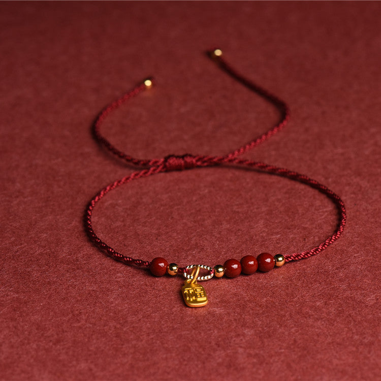 INNERVIBER Red String Cinnabar Bracelet 