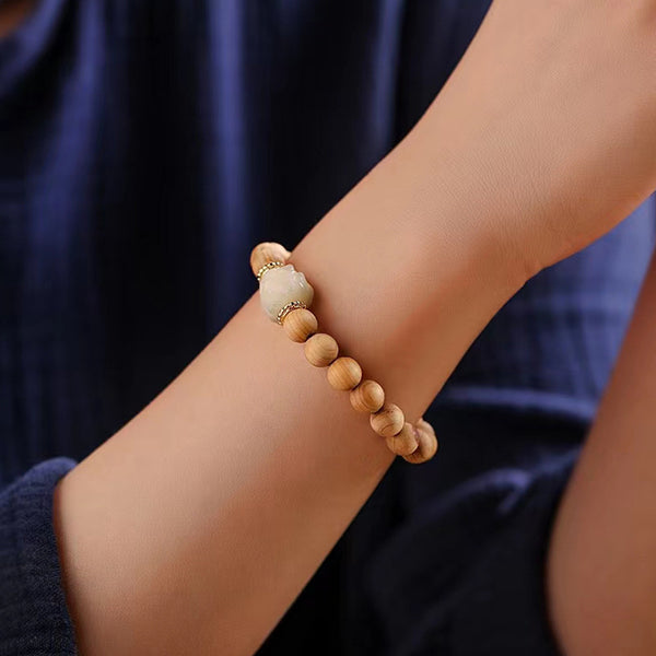 INNERVIBER Bodhi Nine-Tailed Fox Yabai Wood Prayer Bead Lucky Bracelet Bracelet INNERVIBER 1