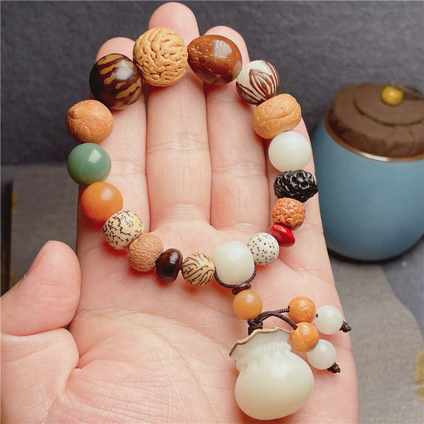 Multi-treasure Bead Bodhi Seed Agate Buddha Bracelet Bracelet INNERVIBER Money Bag