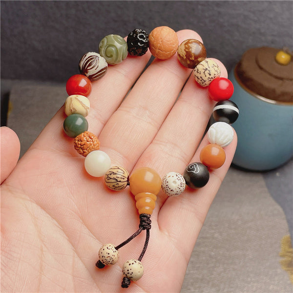 Multi-treasure Bead Bodhi Seed Agate Buddha Bracelet Bracelet INNERVIBER Gourd