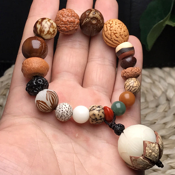 Multi-treasure Bead Bodhi Seed Agate Buddha Bracelet Bracelet INNERVIBER Lotus Flower