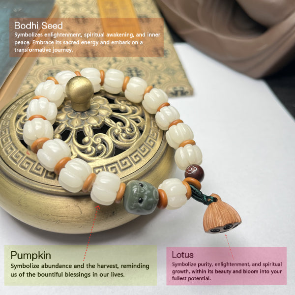Buddhist Handcrafted White Bodhi Lotus Lucky Bracelet Bracelet INNERVIBER 2