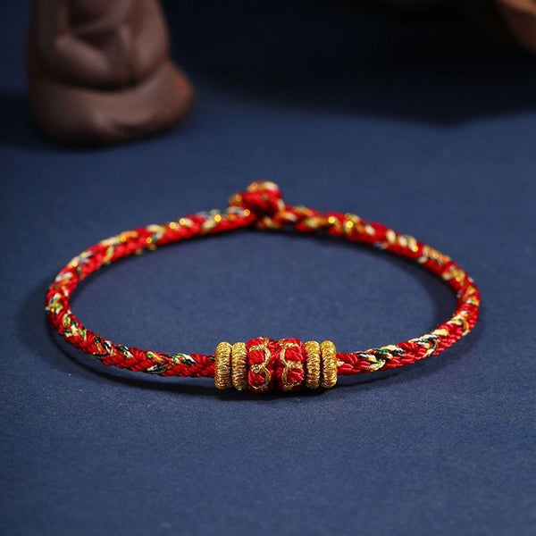 Chinese Zodiac Lotus Knot Lucky Braided String Bracelet INNERVIBER