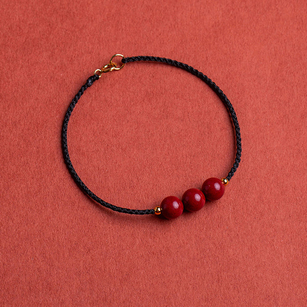 INNERVIBER Cinnabar Bead Blessing Braid String Bracelet Bracelet INNERVIBER 26