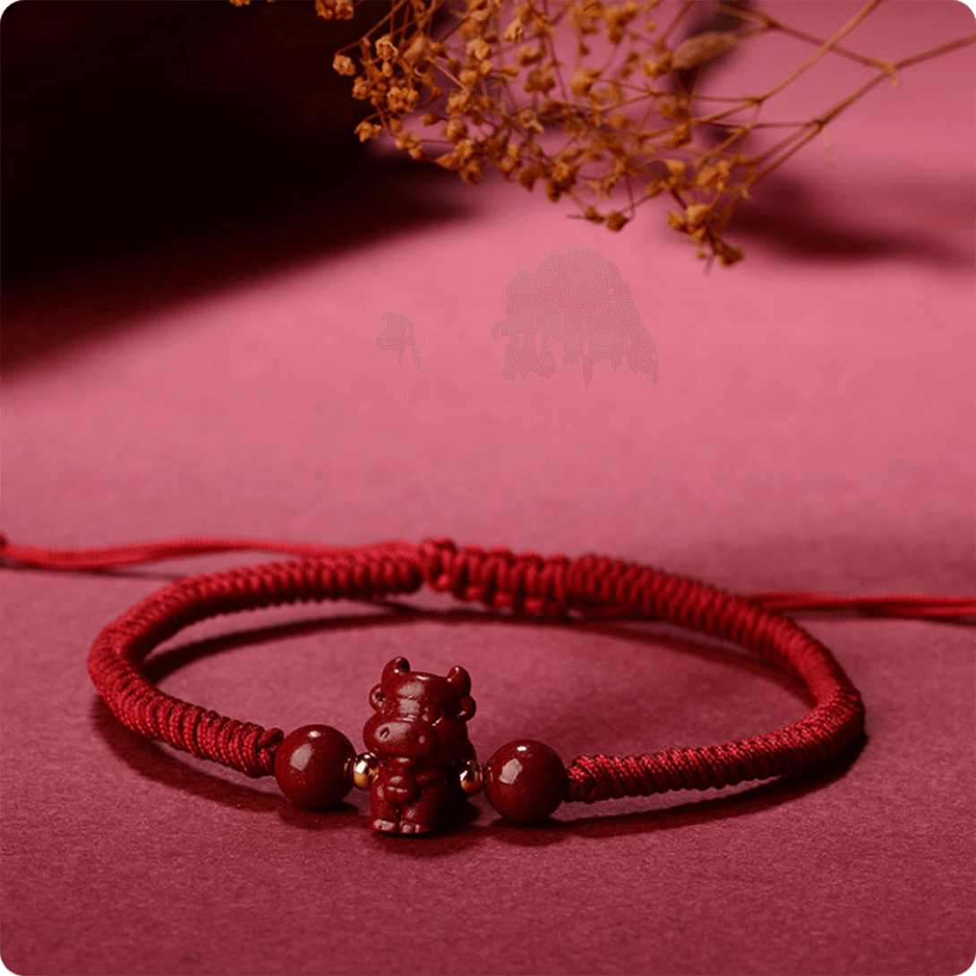 12 Chinese Zodiac Cinnabar Prosperity Red String Bracelet Bracelet INNERVIBER Cattle