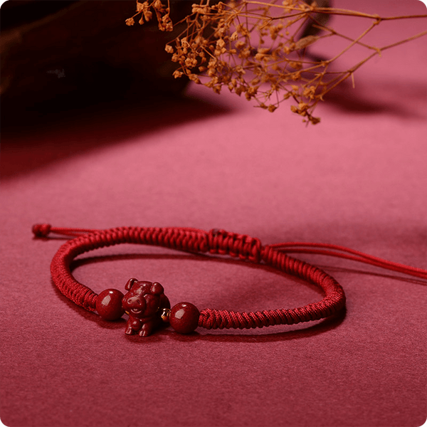 12 Chinese Zodiac Cinnabar Prosperity Red String Bracelet Bracelet INNERVIBER Pig