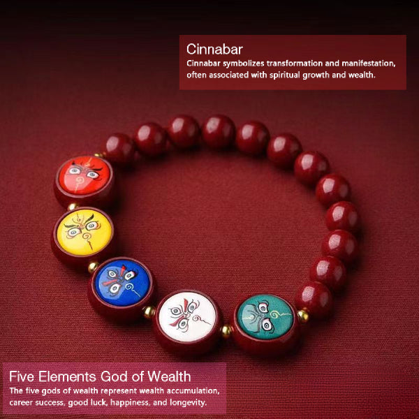 INNERVIBER Cinnabar and Five Elements God of Wealth 