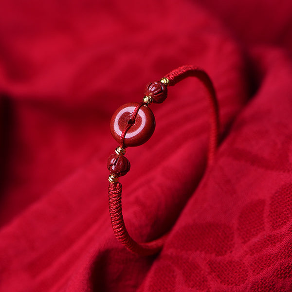 INNERVIBER Cinnabar Red String Bracelet 