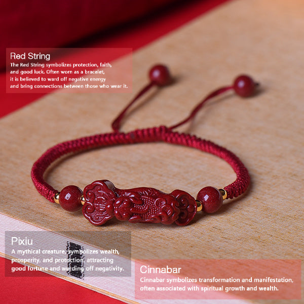 INNERVIBER Cinnabar Pixiu Braided Red String Lucky Bracelet Bracelet INNERVIBER 9