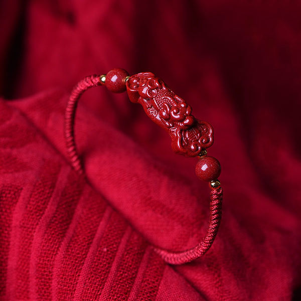 INNERVIBER Cinnabar Pixiu Braided Red String Lucky Bracelet Bracelet INNERVIBER 7