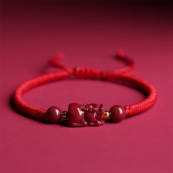 INNERVIBER Cinnabar Red String Bracelet