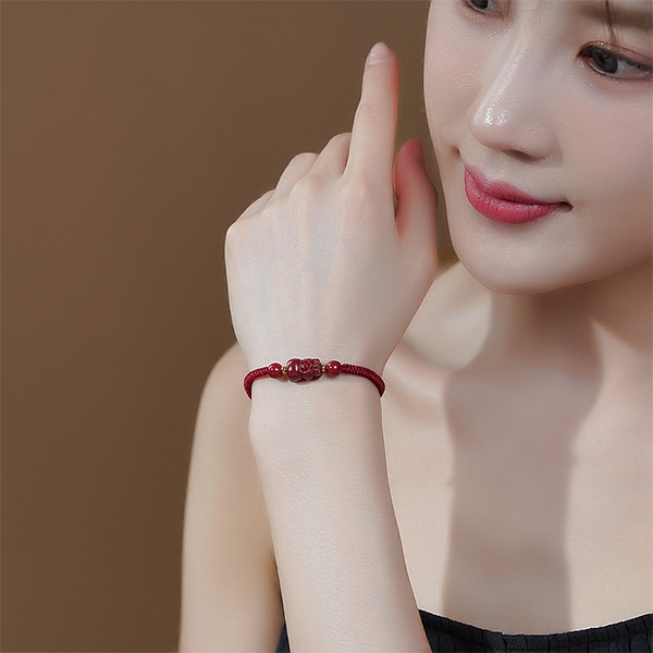 INNERVIBER Cinnabar Pixiu Lucky Blessing Bead Bracelet Bracelet INNERVIBER 1