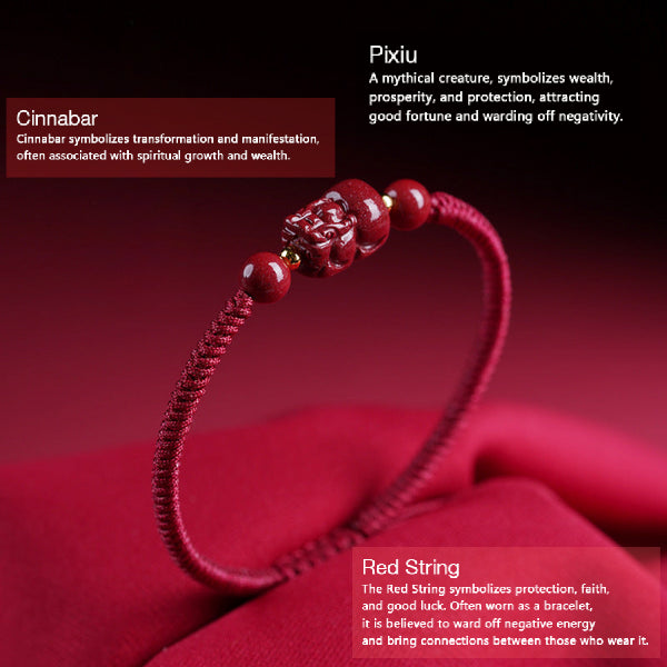 INNERVIBER Cinnabar Pixiu Lucky Blessing Bead Bracelet Bracelet INNERVIBER 4