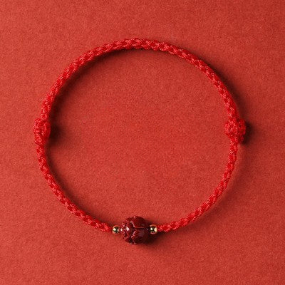 INNERVIBER Cinnabar Lotus Peace Bracelet 