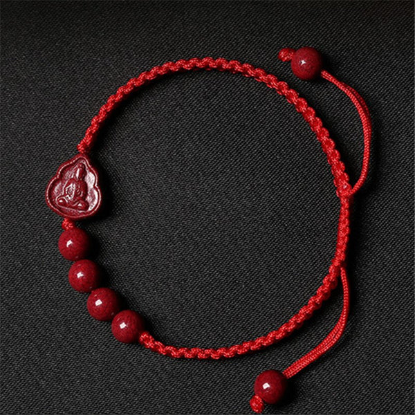 Cinnabar Maitreya Buddha Red String Bracelet Bracelet INNERVIBER Red