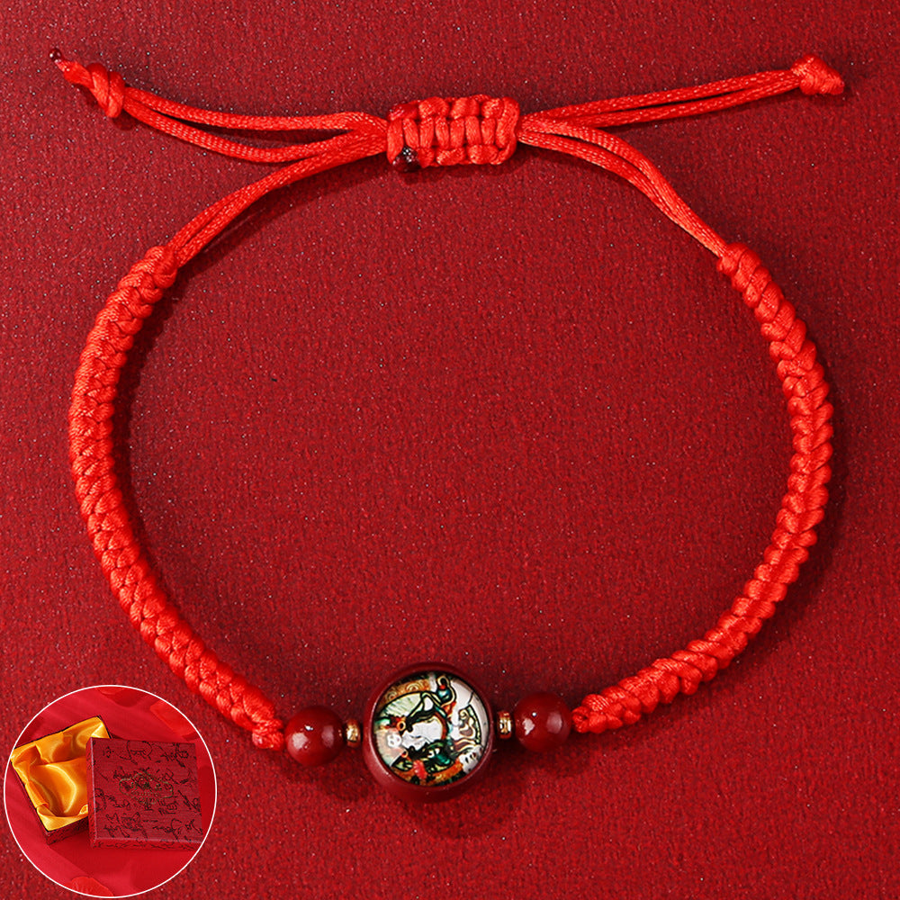 Cinnabar Thangka Red String Guardian Buddha Peace Protection Bracelet INNERVIBER 2
