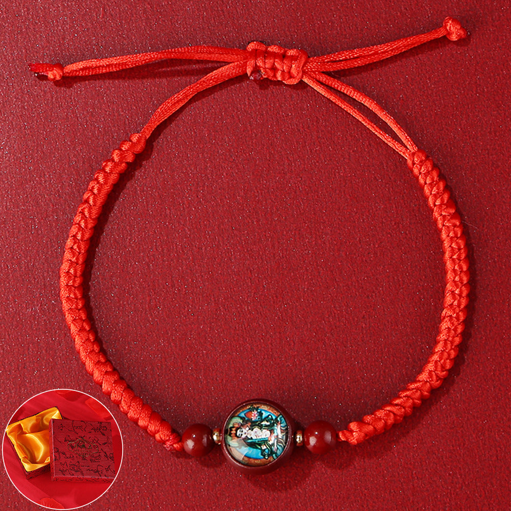 Cinnabar Thangka Red String Guardian Buddha Peace Protection Bracelet INNERVIBER 3