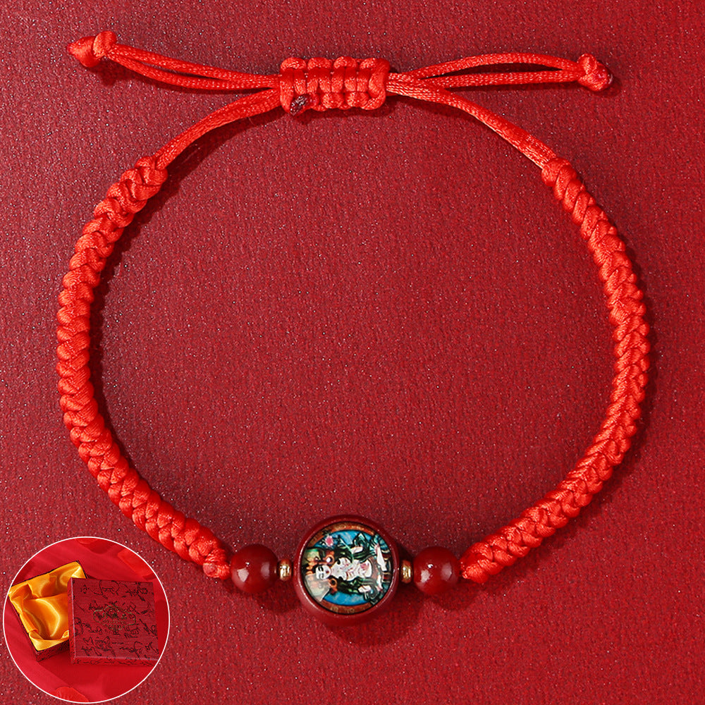 Cinnabar Thangka Red String Guardian Buddha Peace Protection Bracelet INNERVIBER 4