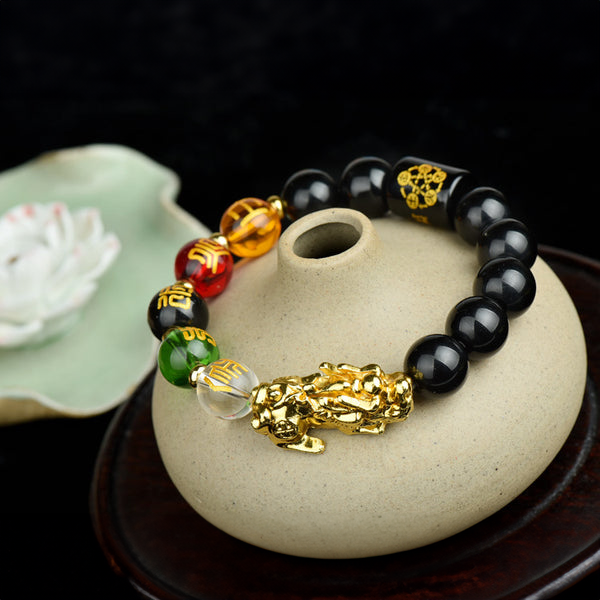 Black Obsidian Feng Shui Pixiu Five Elements Harmony Balance Bracelet INNERVIBER