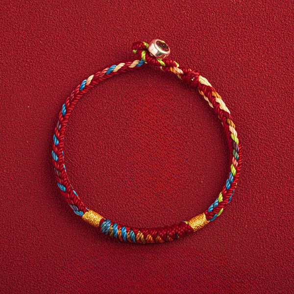 Five-Colored Rope Vajra Knot Handmade Braided Red String Bracelet INNERVIBER
