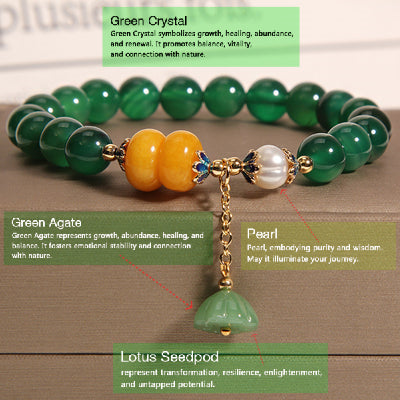 Greet Agate and Pearl and Lotus Seedpod
