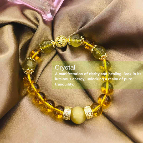 Gold Rutilated Quartz Citrine Crystal Wealth Bracelet Bracelet INNERVIBER 2