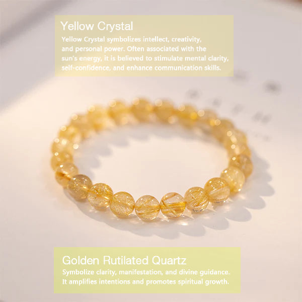 Golden Rutilated Quartz Strawberry Crystal Luck Bracelet Bracelet INNERVIBER 2