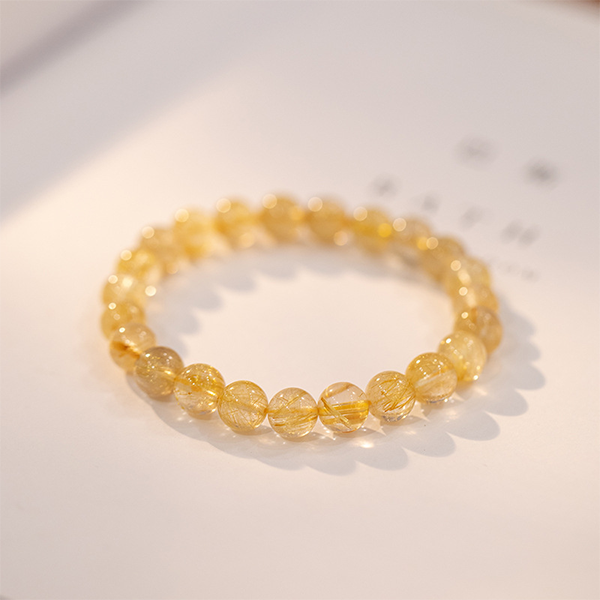 Golden Rutilated Quartz Strawberry Crystal Luck Bracelet Bracelet INNERVIBER 4