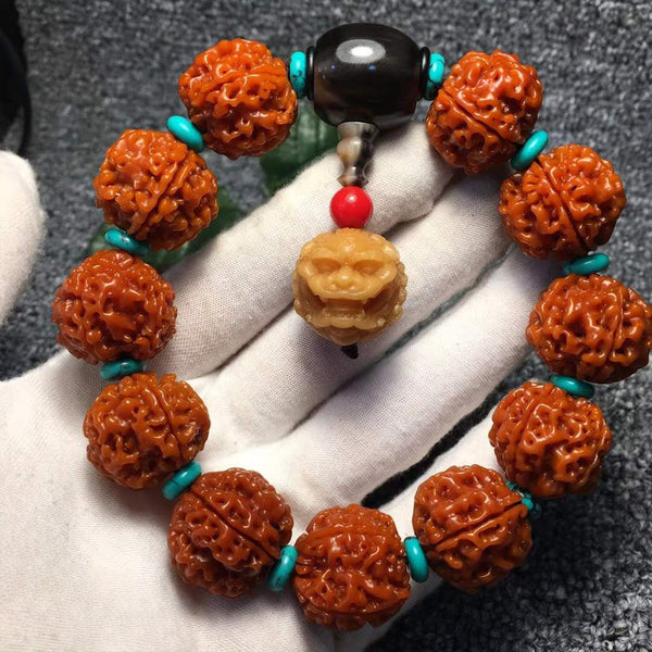 Great Rudraksha Bodhi Seed Protection  Buddhist Beads Bracelet INNERVIBER 4