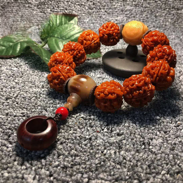 Great Rudraksha Bodhi Seed Protection  Buddhist Beads Bracelet INNERVIBER 3